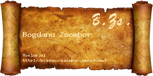 Bogdanu Zsombor névjegykártya